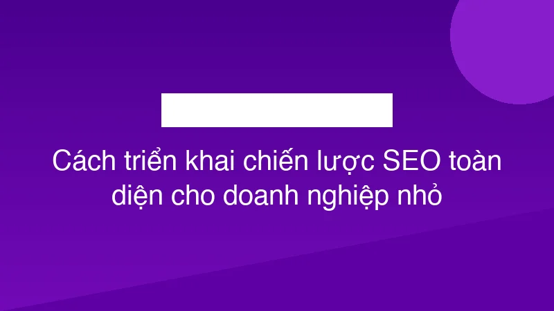 Cách triển khai chiến lược SEO toàn diện cho doanh nghiệp nhỏ