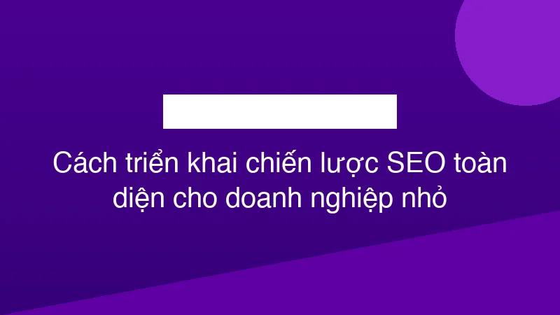 Hình ảnh minh họa Cách triển khai chiến lược SEO toàn diện cho doanh nghiệp nhỏ